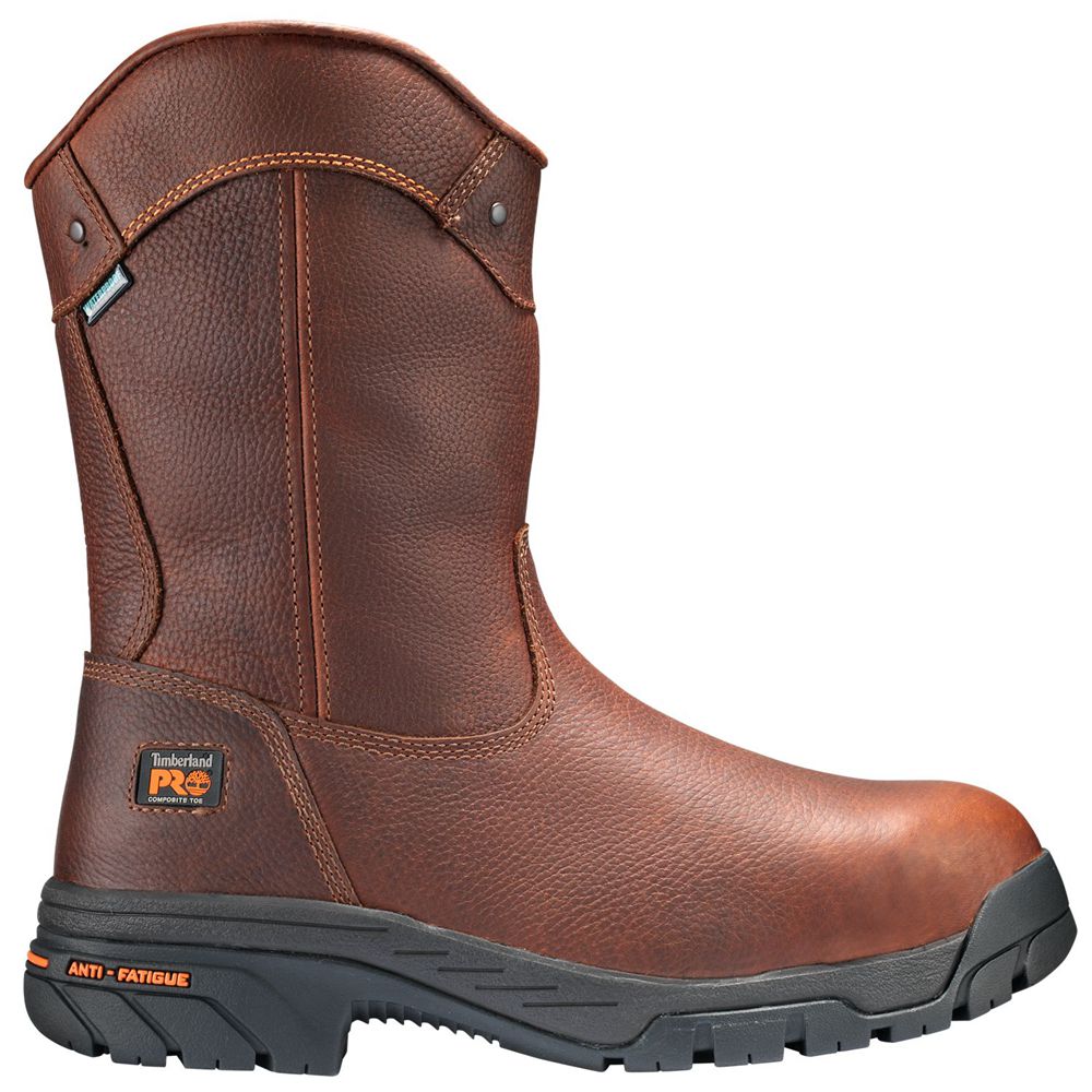 Timberland Μποτακια Εργασίας Ανδρικα Καφε - Pro® Helix Wellington Comp Toe - Greece 7035968-RF